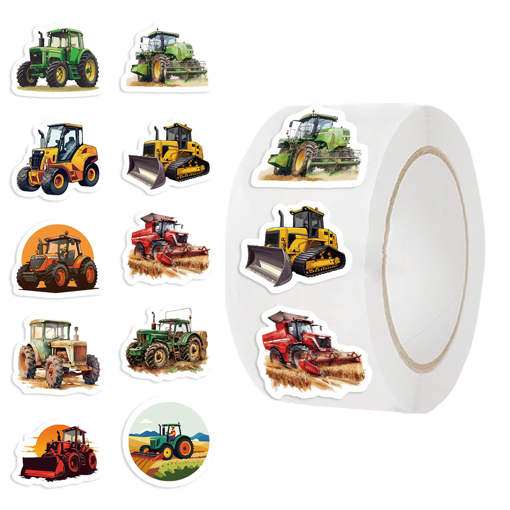 Agriculture Farming For Kids - 500 sztuk naklejek z traktorami rolnymi,
